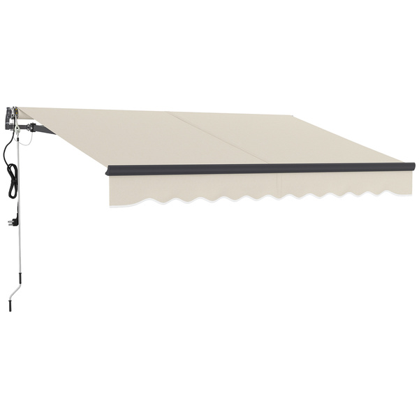 Outsunny 2.5 x 3m Electric/Manual Awning, with Remote - Beige