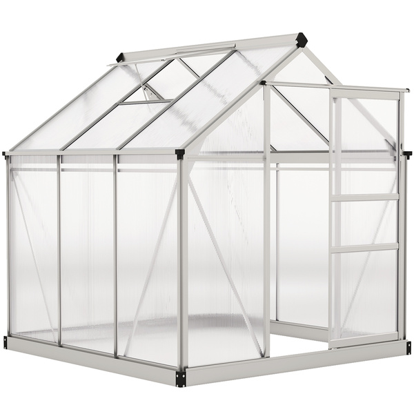 Outsunny 6 x 6ft Polycarbonate Greenhouse - Clear