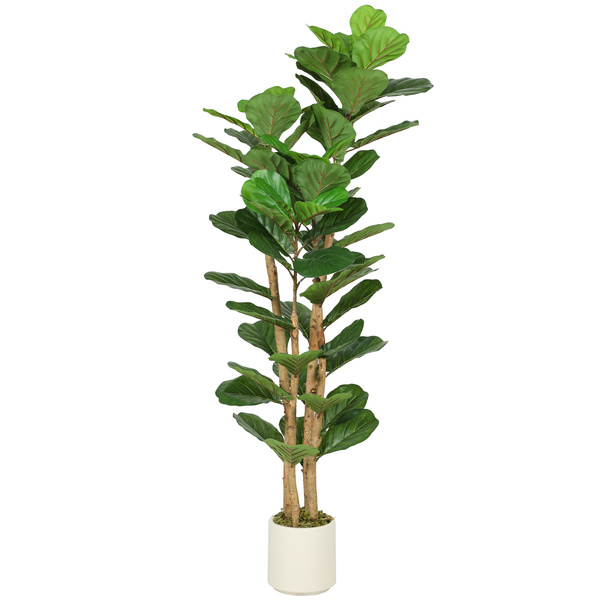 HOMCOM 150cm Artificial Fiddle Leaf Fig Tree - Green
