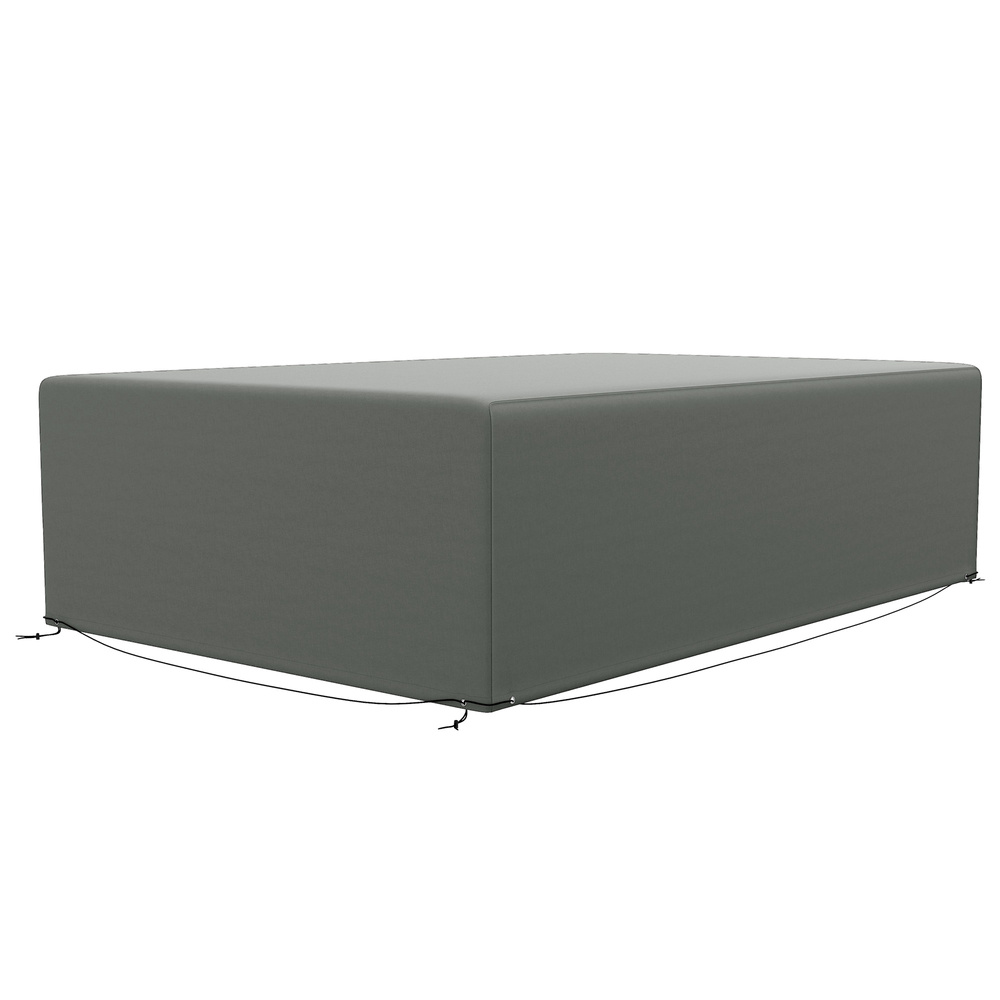 Outsunny Outdoor Garden Furniture Cover Waterproof, Anti-UV 600D Heavy Duty Oxford Fabric Patio Furniture Cover for Rectangular Sofa Table Set, Dark Grey, 245 x 165 x 66 cm