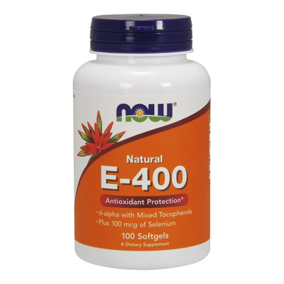 Now Foods Witamina E 400 iu i Selen Wspiera Układ Odpornościowy 100 Kapsułek