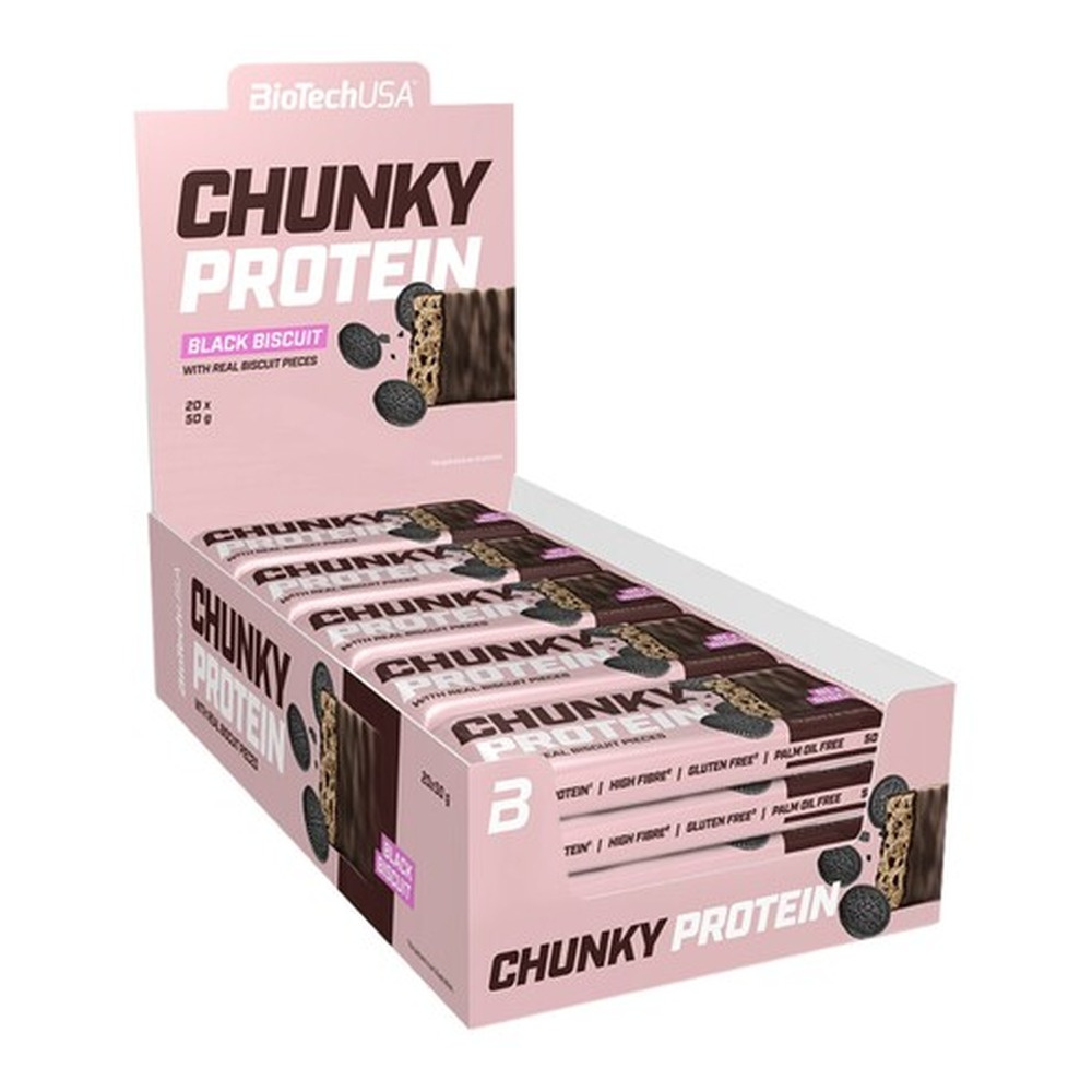 BioTechUSA Chunky Protein Bar Baton proteinowy, Czarne ciastko 20 x 50g