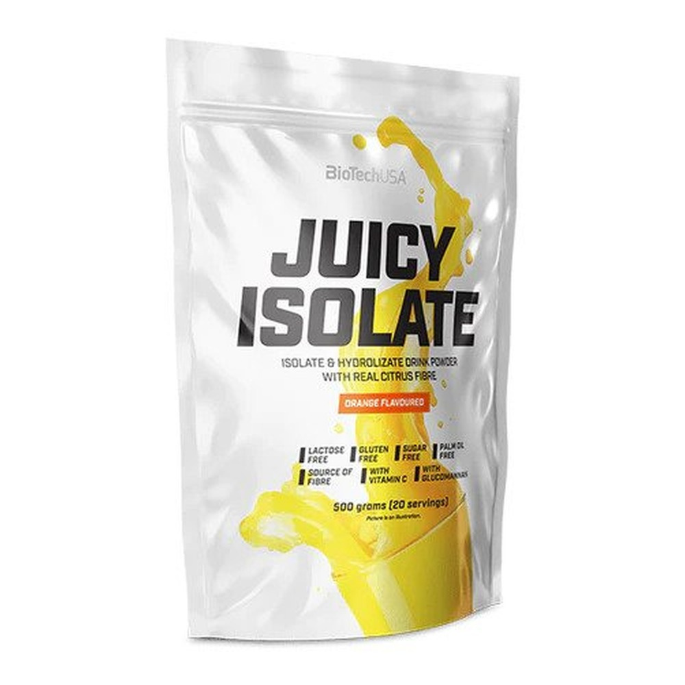 BioTechUSA Juicy Isolate Izolat białka serwatkowego do napoju, Pomarańcza 500g