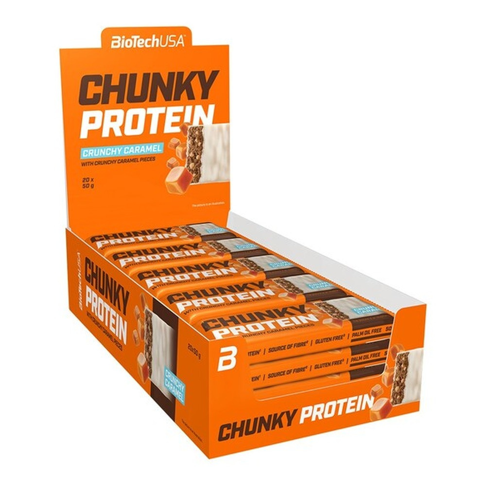 BioTechUSA Chunky Protein Bar Baton proteinowy, Chrupiący karmel 20 x 50g