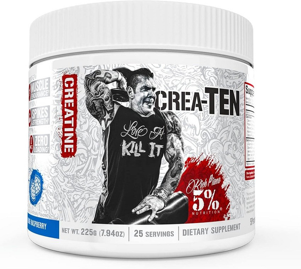 5% Nutrition Crea-TEN Legendary Series Mieszanka Kreatynowa o Smaku Niebieskiej Maliny Na Siłę i Masę Mięśniową 225g