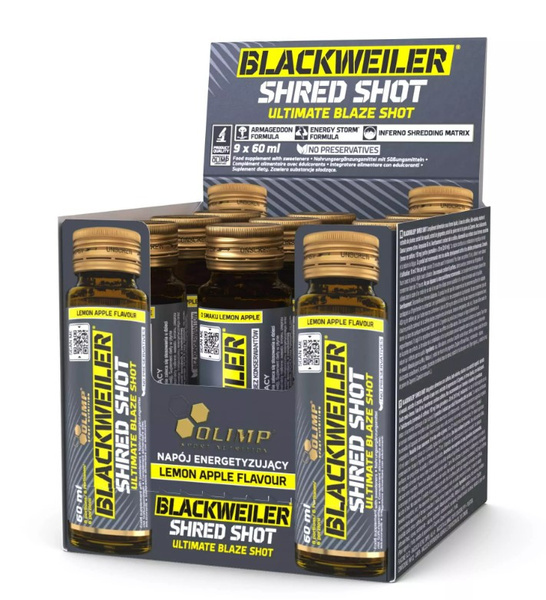 Olimp Nutrition Blackweiler Shred Shot Przedtreningówka w Płynie na Spalanie Tłuszczu i Energię 9 x 60 ml