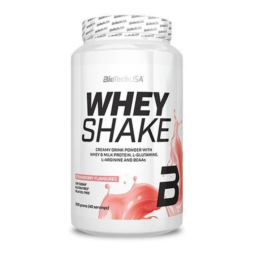 BioTechUSA Whey Shake Odżywka białkowa, Truskawka 1000g