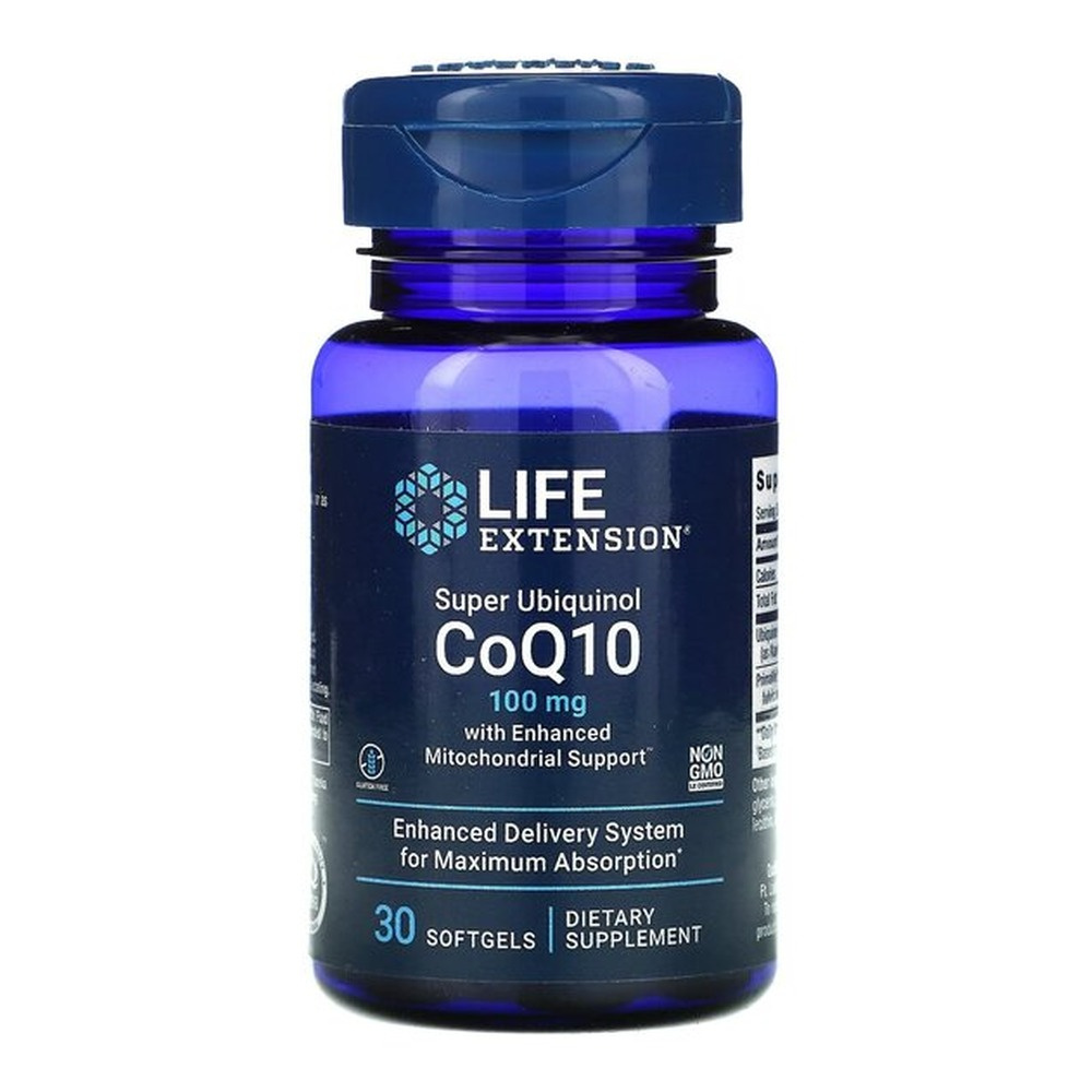 Life Extension Super Ubichinol Koenzym Q10 ze Wzmocnionym Wsparciem Mitochondrialnym 100mg Na Energię Komórkową i Zdrowie Serca 30 Kapsułek Miękkich