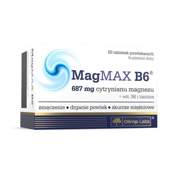 Olimp MagMax B6 Cytrynian Magnezu na Skurcze Mięśni i Zmęczenie 50 Tabletek