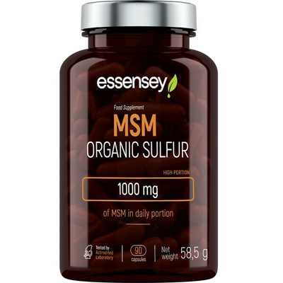 Essensey MSM Siarka 1000mg Suplement dla Osób Aktywnych Fizycznie 90 Kapsułek