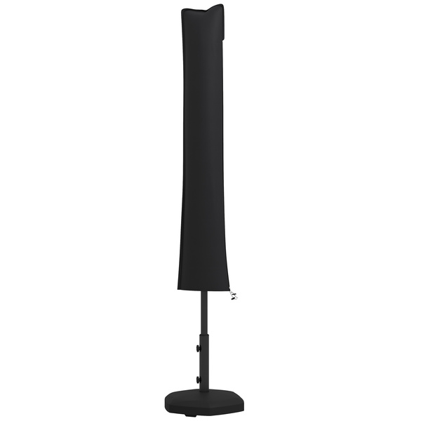 Outsunny Parasol Cover, Cantilever Umbrella Cover for 2-3.5 m Parasols, 420D Oxford Fabric Banana Umbrella Protector with Zipper for Outdoor Garden, Patio, Black