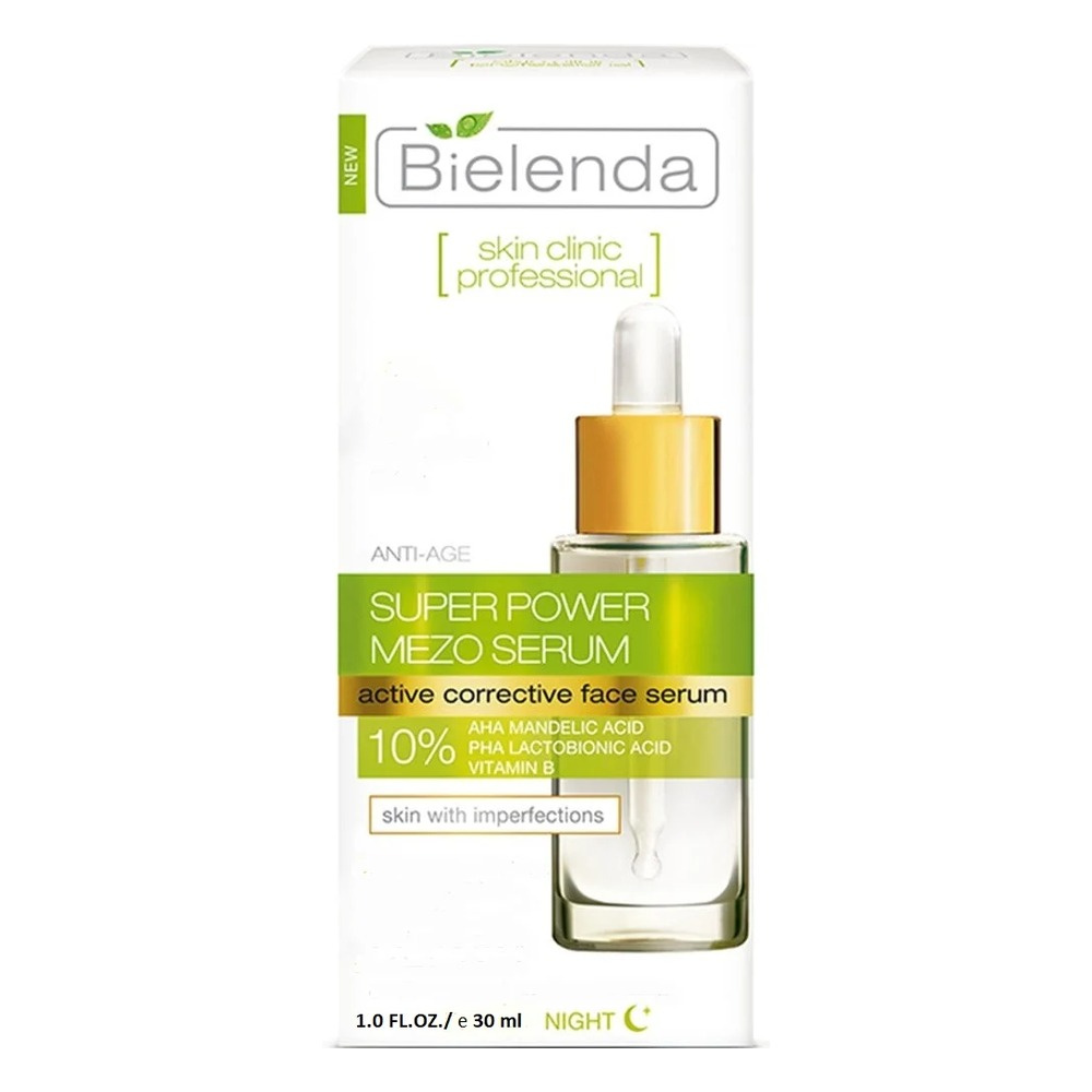 Bielenda Skin Clinic Super Power Korygujące Serum do Twarzy na Noc do Cery z Niedoskonałościami 30ml