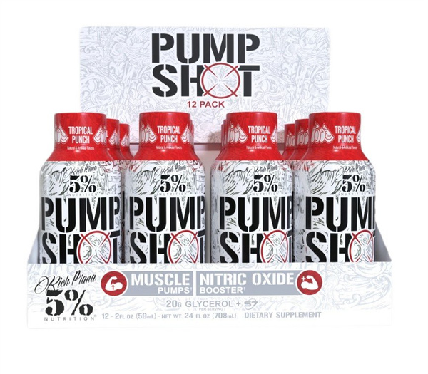 5% Nutrition Pump Shot Tropical Punch Przedtreningówka w Płynie na Pompę Mięśniową 12 x 59ml