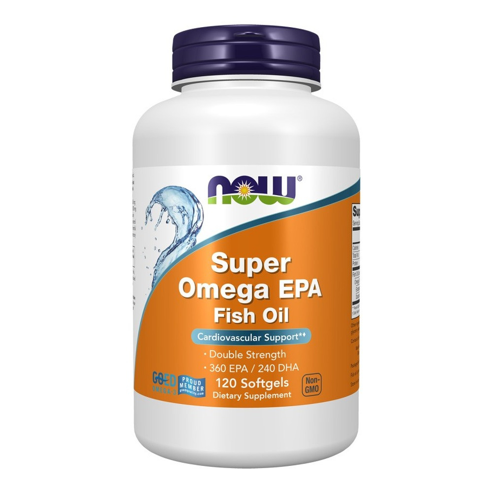 NOW Foods Super Omega EPA Destylowany Molekularnie Wysoka Potencja Omega 3 120 Kapsułek