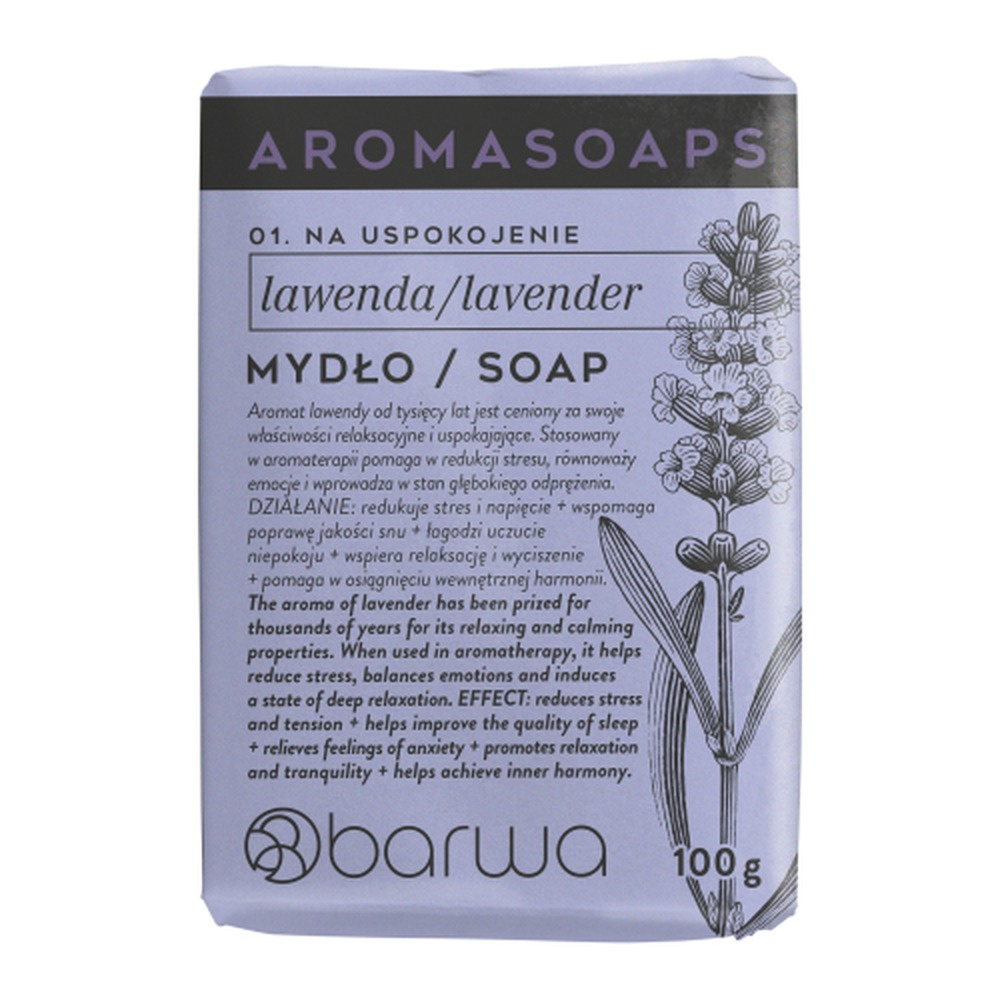 Barwa Aroma Soaps Uspokajające Mydło Lawendowe w Kostce 100g