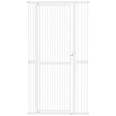 PawHut 180cm Extra Tall Pet Gate with 3.5 cm Narrow Gap, Pressure Mounted No Drilling Cat Gate for Doorways, 76-104cm Width