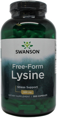 Swanson L-Lizyna 500mg w Wolnej Formie Wspierająca Dietę 300 Kapsułek