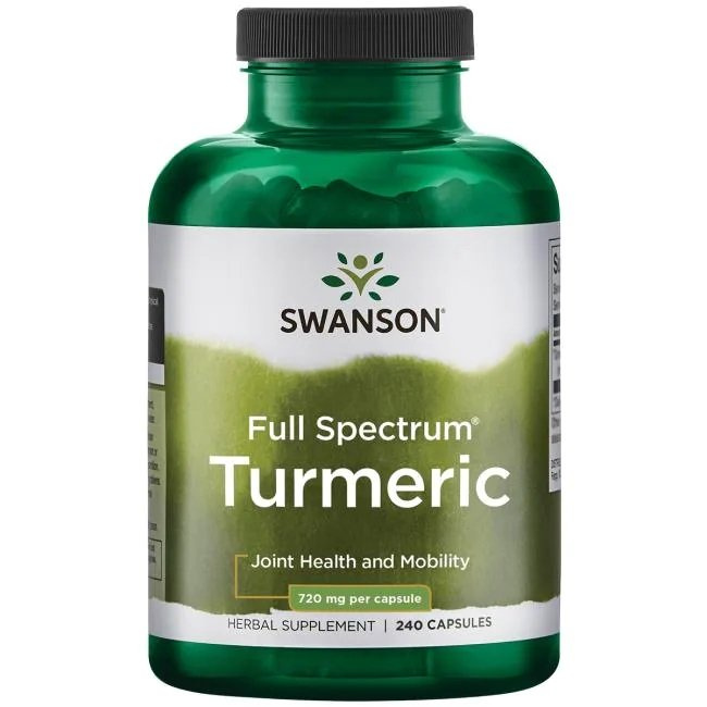 Swanson Kurkuma 720mg Full Spectrum na Trawienie 240 Kapsułek