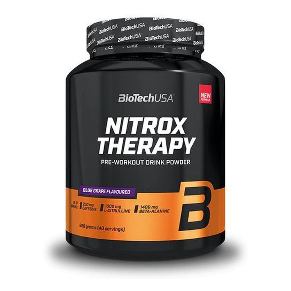 BioTechUSA Nitrox Therapy Przedtreningówka w proszku, Niebieskie Winogrono 680g