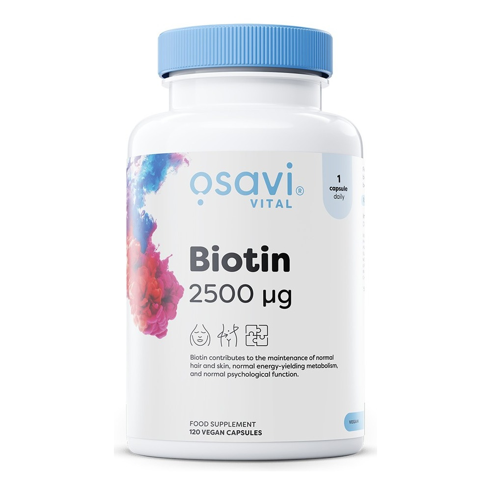 Osavi Biotyna 2500mcg wspierająca skórę i włosy 120 kapsułek