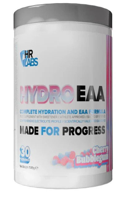 HR Labs HydroEAA Suplement EAA z Elektrolitami na Nawodnienie i Regenerację Wiśniowa Guma Balonowa 540g