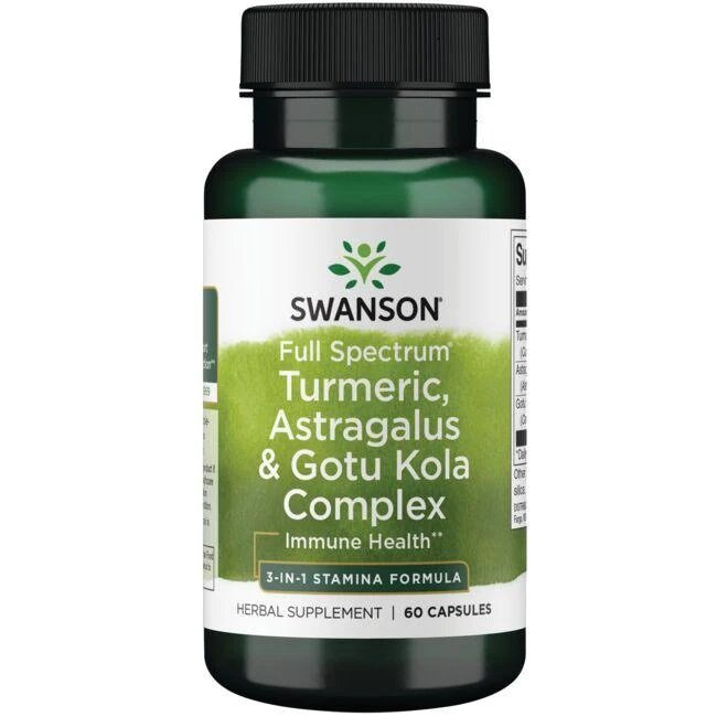 Swanson Turmeric Astragalus i Gotu Kola na Odporność 60 Kapsułek