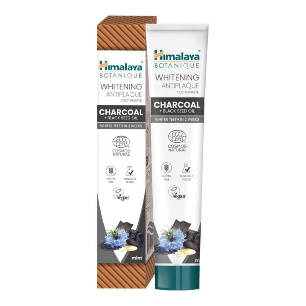 Himalaya Whitening Antiplaque Toothpaste Charcoal + Black Seed Oil, Mint - 75ml.