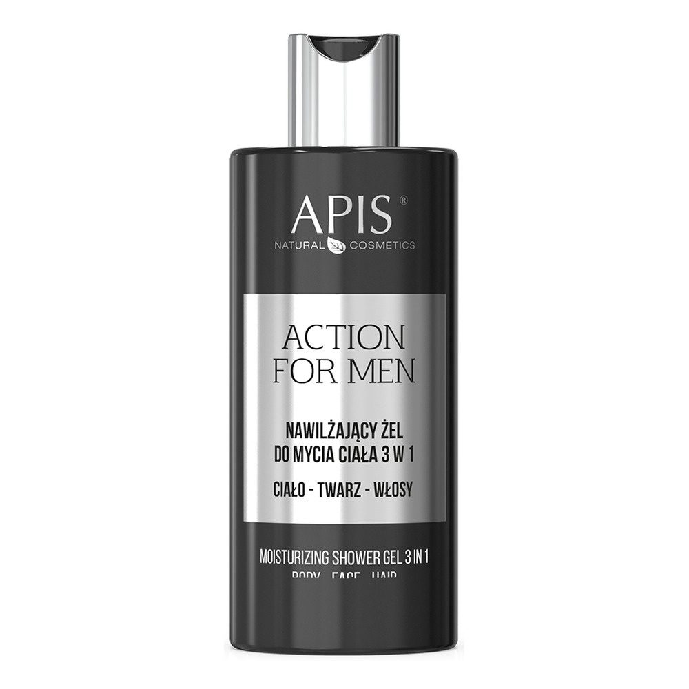 Apis Action For Men 3In1 Nawilżający Żel Pod Prysznic Do Ciała 500Ml
