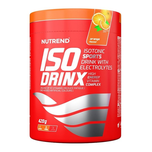 Nutrend IsoDrinx Pomarańczowy Napój Izotoniczny w Proszku Na Nawodnienie dla Sportowców 420g