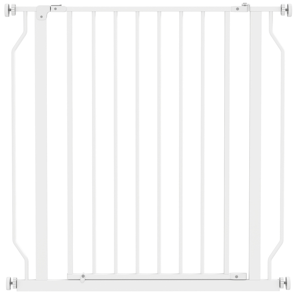 PawHut Extra Wide Dog Gate, with Door Pressure, for Doorways, Hallways, Staircases - White