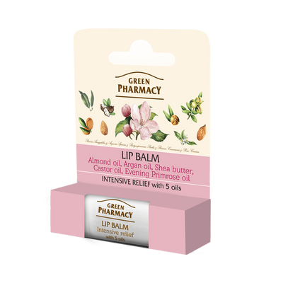 Green Pharmacy Naturalny Balsam do Ust Na Bazie 5 Olejów SPF 10 4.8g