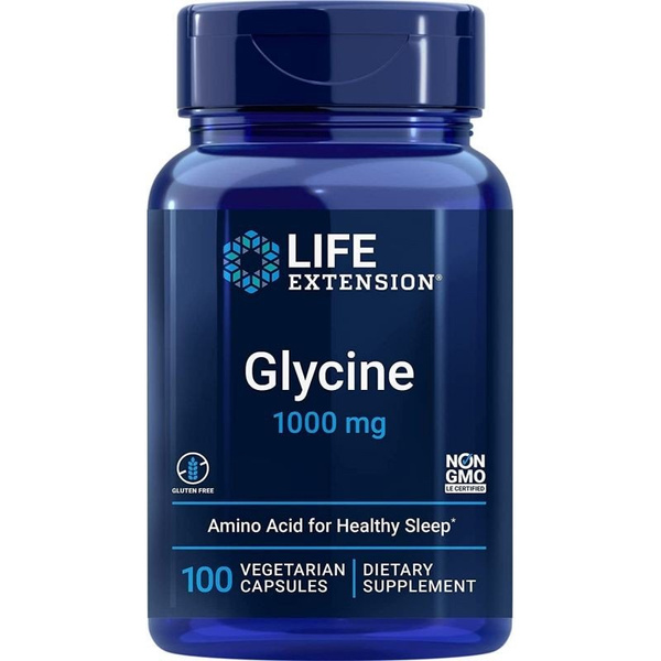 Life Extension Glicyna 1000mg Wsparcie Układu Nerwowego i Snu 100 Kapsułek