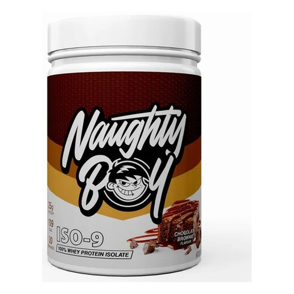 Naughty Boy Iso-9 Chocolate Brownie Izolat Białka Serwatkowego Na Budowę Masy Mięśniowej i Regenerację 900g