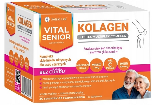 Vital Senior Kolagen Wsparcie Stawów Kości i Skóry 30 Saszetek