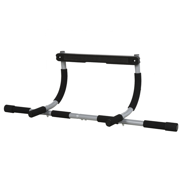HOMCOM Pull up Bar Doorway, Door Frame Chin up Bar Push up Bar for Home Gym Upper Body Workout, No Drilling or Screws, Grey