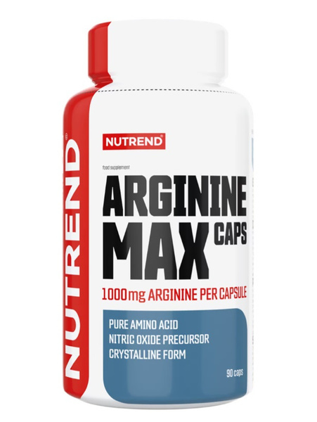 Nutrend Arginine Max Caps 1000mg na Wzrost Mięśni i Produkcję Tlenku Azotu 90 Kapsułek