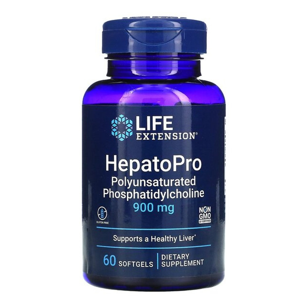 Life Extension HepatoPro Wielonienasycona Fosfatydylocholina 900mg Na Wsparcie Wątroby 60 Kapsułek Żelowych