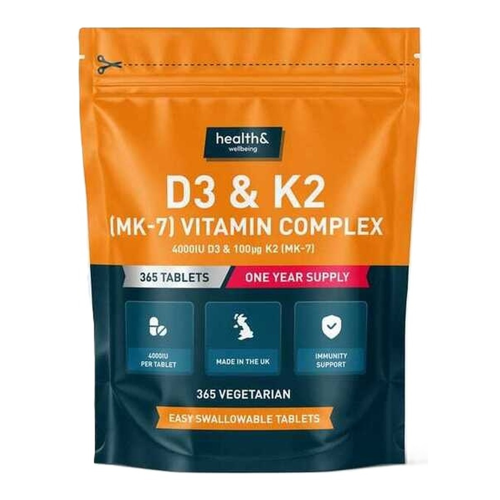 Health&Wellbeing Kompleks Witamin D3 i K2 (MK-7) 365 Tabletek