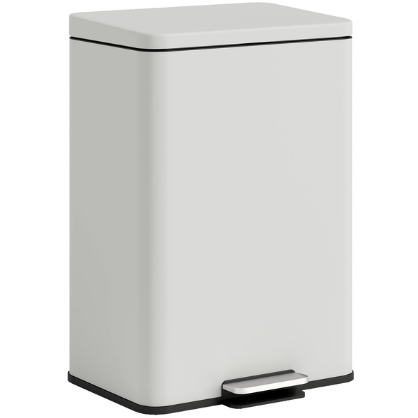 HOMCOM 20L Kitchen Bin with Soft-Close Lid and Stay-Open Function, Pedal Bin with Removable Inner Bucket for Kitchen, Office, Home, Cream