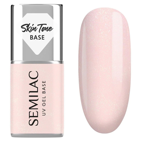Semilac Cover Base Lakier Hybrydowy Glitter Rose 7ml
