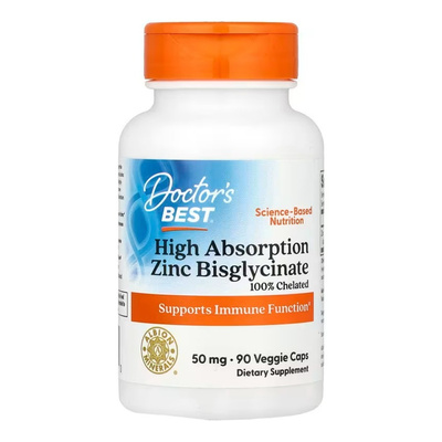 High Absorption Zinc Bisglycinate, 50mg - 90 vcaps