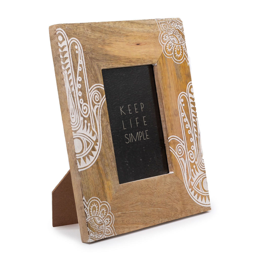 Med Mango Wood Picture Framel (for 10x15cm) 26x20x2cm - Hansa - White