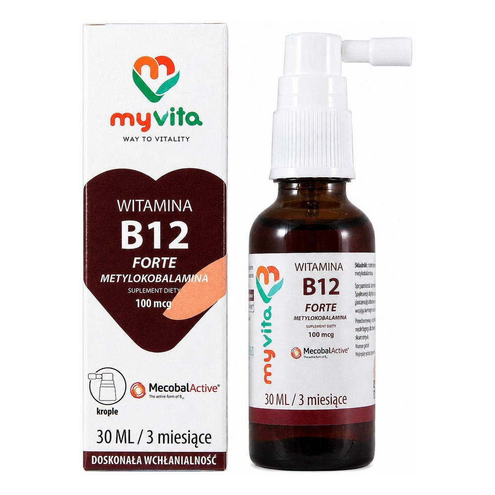 MyVita Witamina B12 100mcg - krople 30ml - Metylokobalamina