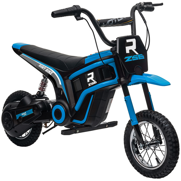 HOMCOM 24V Electric Motorbike 18km/h with Twist Grip Throttle, Enhanced Power and Extended Range - Blue