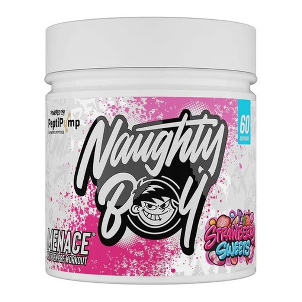 Naughty Boy Menace V2 Przedtreningówka na Energię i Skupienie Truskawkowe Cukierki 420g