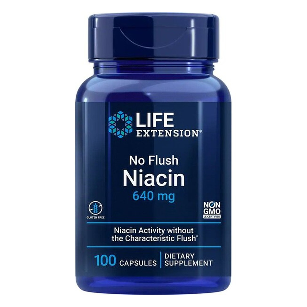 Life Extension Niacyna No-Flush Witamina B3 Wspierająca Metabolizm 100 Kapsułek