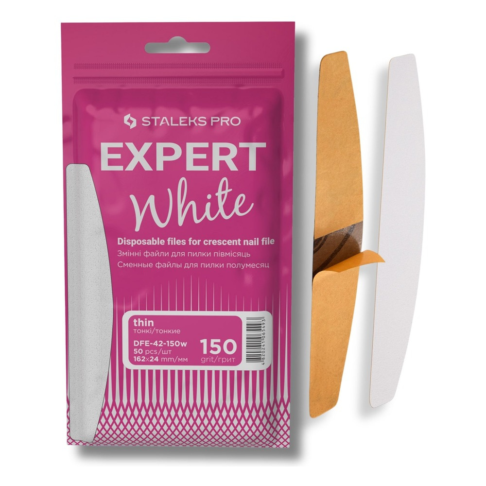 Staleks Pro Expert Wymienne Pilniki Białe do Pilnika Półksiężycowego EXPERT 42 50 Sztuk