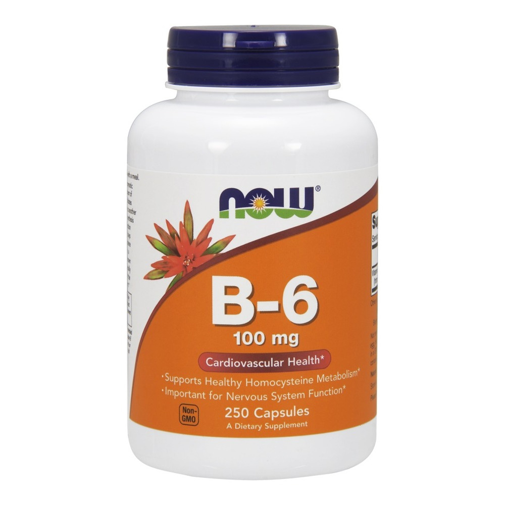 Now Foods Vitamin B-6 100mg Wspiera Układ Nerwowy 250 Kapsułek