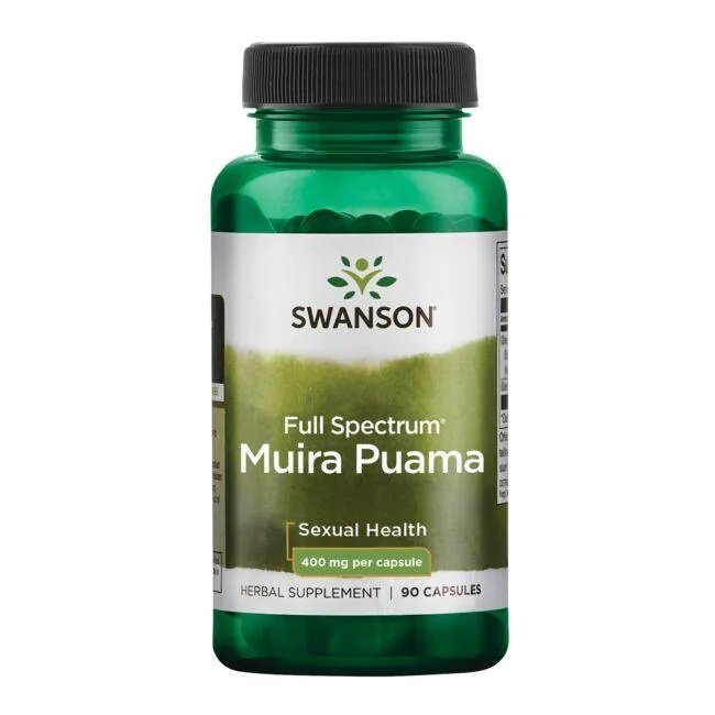 Swanson Full Spectrum Muira Puama 400mg na Wsparcie Witalności 90 Kapsułek