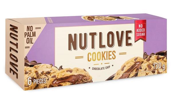 Allnutrition Nutlove Cookies Chocolate Chip Ciasteczka bez Cukru 6 szt.